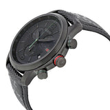 Gucci G Timeless Quartz Chronograph Black Dial Black Leather Strap Watch For Men - YA126244