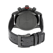 Gucci G Timeless Chronograph Black Dial Black Leather Strap Watch For Men - YA126244