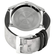 Gucci G Timeless Quartz Grey Dial Grey Leather Strap Watch For Men - YA1264058