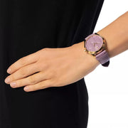Gucci G Timeless Quartz Lilac Dial Lilac Leather Strap Watch For Women - YA1264098