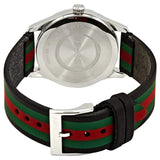 Gucci G Timeless Quartz Black Dial Multicolored Black Leather Strap Watch For Men - YA1264079