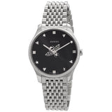 Gucci G Timeless Automatic Black Dial Silver Steel Strap Watch For Men - YA126353