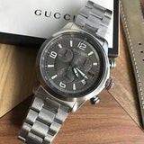 Gucci G Timeless Chronograph Grey Dial Silver Steel Strap Watch For Men -  YA126238