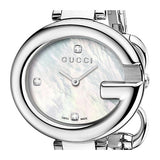 Gucci Guccissima Diamonds Mother of Pearl Dial Silver Steel Strap Watch For Women - YA134504