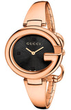 Gucci Guccissima Collection Quartz Black Dial Rose Gold Steel Strap Watch For Women - YA134509