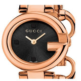 Gucci Guccissima Collection Quartz Black Dial Rose Gold Steel Strap Watch For Women - YA134509