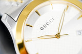 Gucci G Timeless Silver Dial Two Tone Steel Strap Watch For Men - YA126409