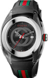 Gucci Sync XXL Quartz Black Dial Black Rubber Strap Watch For Men - YA137101