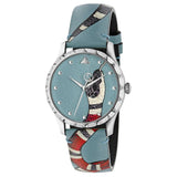 Gucci G Timeless Quartz Blue Dial Blue Leather Strap Watch For Men - YA1264080