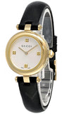 Gucci Diamantissima Quartz Mother of Pearl Dial Black Leather Strap Watch for Women - YA141404