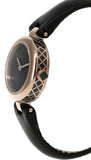 Gucci Diamantissima Quartz Black Dial Black Leather Strap Watch for Women - YA141501