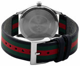 Gucci G Timeless Quartz Black Dial Multicolored Black Leather Strap Watch For Men - YA1264079