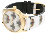 Gucci G Timeless Quartz White Dial White Leather Strap Watch For Women - YA1264109