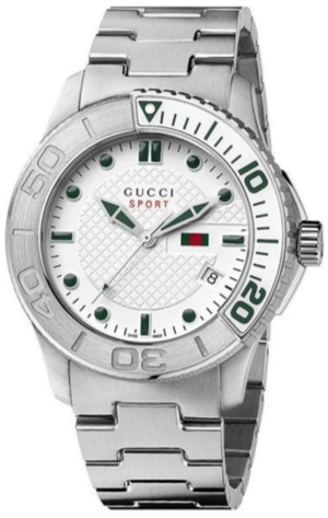 Gucci G Timeless Silver Dial Silver Steel Strap Watch For Men - YA126232