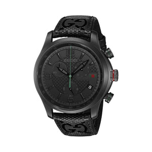 G-クロノ〕ラージウォッチ(44mm)ブラックレザー | GUCCI公式