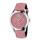 Gucci G Timeless Quartz Candy Pink Dial Pink Leather Strap Watch For Women - YA1264030
