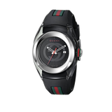 Gucci Sync Quartz Black Dial Black Rubber Strap Watch For Men - YA137301