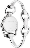 Gucci Horsebit Collection Mother of Pearl Black Dial Silver Steel Strap Watch For Women - YA139503