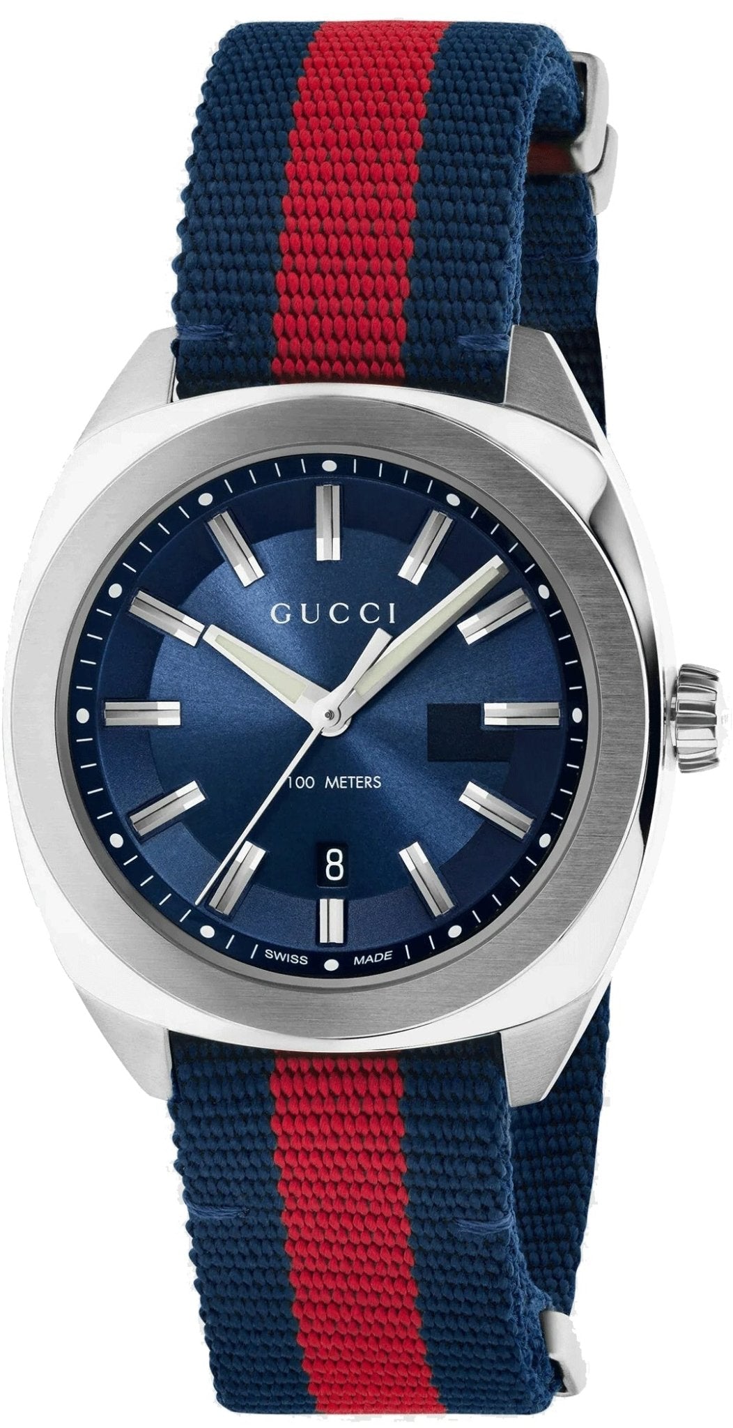 Gucci G-Timeless Chronograph Black Dial Black Steel Strap Watch For Me