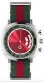 Gucci Grip Quartz Chronograph Red Dial Two Tone NATO Strap Watch for Men - YA157304