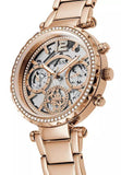 Guess Solstice Diamonds Rose Gold Dial Rose Gold Steel Strap Watch for Women - GW0403L3