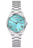 Guess Connoisseur Turquoise Dial Silver Steel Strap Watch for Men - GW0265G11