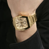 Guess Phoenix Multi Function Gold Dial Gold Steel Strap Watch for Men - GW0456G2