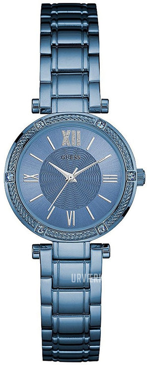 Guess Park Ave Analog Quartz Blue Dial Blue Steel Strap Watch For Women - W0767L4