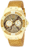 Guess Limelight Quartz Gold Dial  Gold Leather Strap Watch For Women - W0775L13