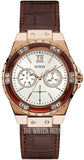 Guess Limelight Analog White Dial Brown Leather Strap Watch For Women - W0775l14