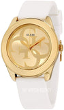 Guess G-Twist Gold Dial White Rubber Strap Watch for Women - W0911L7