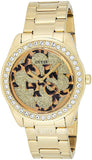 Guess G Twist Diamonds Gold Dial Gold Steel Strap Watch For Women - W1201L2