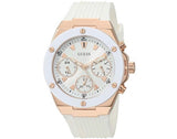 Guess Athena White Dial White Rubber Strap Watch For Women - GW0030L3