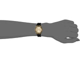 Guess Cosmo Diamonds Gold Dial Black Rubber Strap Watch for Women - GW0034L1