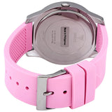 Guess Crush Crystals Silver Dial Pink Rubber Strap Watch for Women - W1223L1