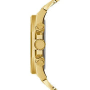 Guess Empire Quartz Black Dial Gold Steel Strap Watch For Men - GW0489G2