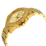 Guess Frontier Diamonds Gold Dial Gold Steel Strap Watch For Women - W1156L2