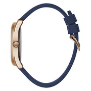 Guess G Twist White Dial Blue Silicone Strap Watch For Women - W0911L6
