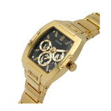 Guess Phoenix Multi Function Black Dial Gold Steel Strap Watch for Men - GW0456G1