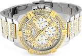 Guess Frontier Chronograph Crystals Silver Dial Two Tone Steel Strap Watch for Men - W0799G4