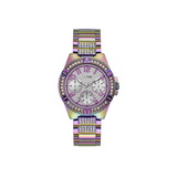 Guess Lady Frontier Diamonds Silver Dial Multicolor Steel Strap Watch for Women - GW0044L1