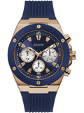 Guess Poseidon Blue Dial Blue Rubber Strap Watch for Men - GW0057G2