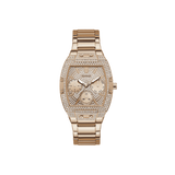 Guess Raven Diamonds Rose Gold Dial Rose Gold Steel Strap Watch for Women - GW0104L3