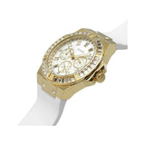 Guess Venus Diamonds White Dial White Rubber Strap Watch for Women - GW0118L5