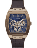 Guess Phoenix Multifunction Blue Dial Brown Leather Strap Watch for Men - GW0202G2