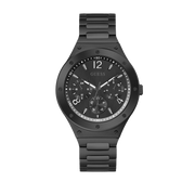 Guess Scope Multifunction Black Dial Black Steel Strap Watch for Men - GW0454G3