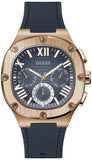 Guess Headline Multifunction Quartz Blue Dial Blue Silicone Strap Watch For Men - GW0571G2