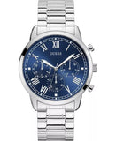 Guess Horizon Chronograph Quartz Blue Dial Silver Steel Strap Watch for Men - W0379G3