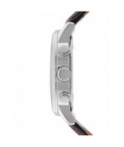 Guess Horizon Chronograph Analog Blue Dial Brown Leather Strap Watch For Men - W0380G6