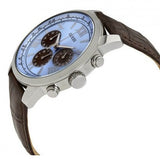 Guess Horizon Chronograph Analog Blue Dial Brown Leather Strap Watch For Men - W0380G6